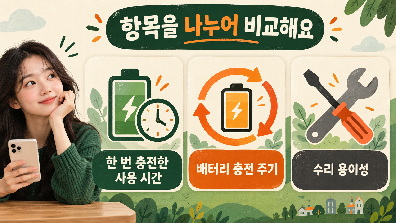 스마트폰 EU 에너지 라벨, 배터리 시간과 수리 등급 읽는 법 — AI로 생성한 이해를 돕는 예시