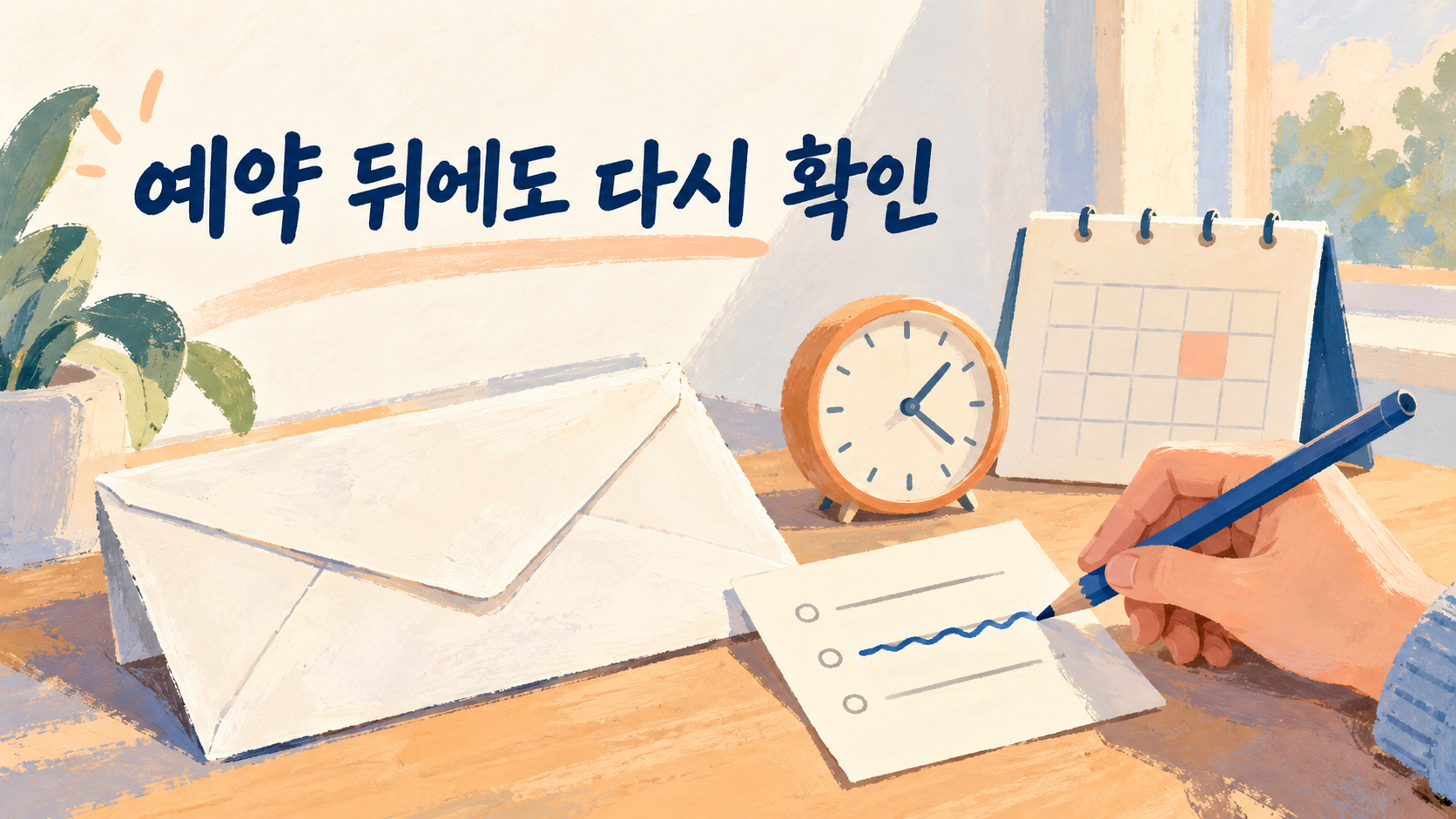 일정이나 내용이 바뀌었다면 전송 전에 예약 상태를 다시 확인하세요. — AI 생성 예시