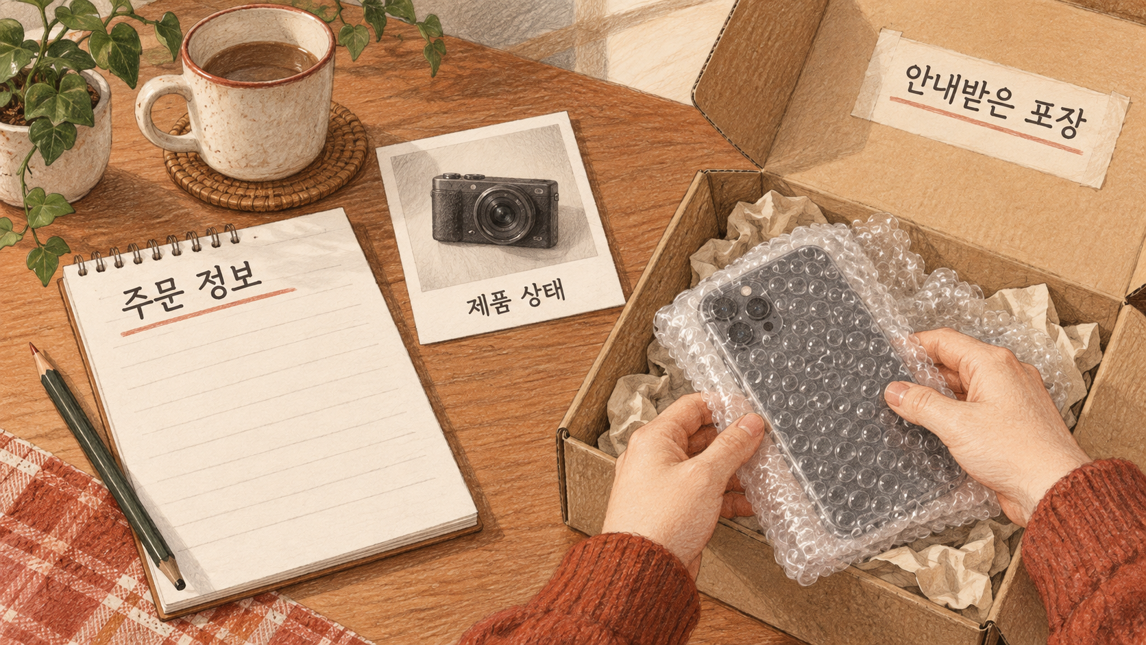 주문 정보와 제품 상태를 정리하고 개별 안내에 따라 포장해 주세요. — AI 생성 예시