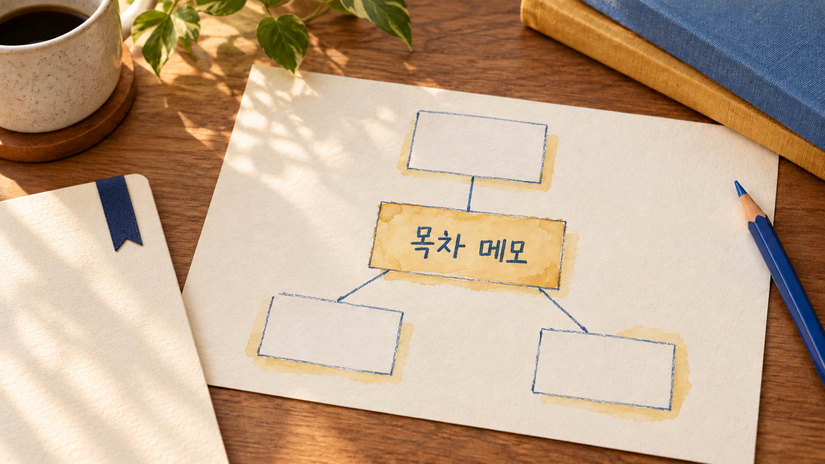 목차 메모에서 여러 기록으로 이동하는 연결 구조의 예시예요. — AI 생성 예시