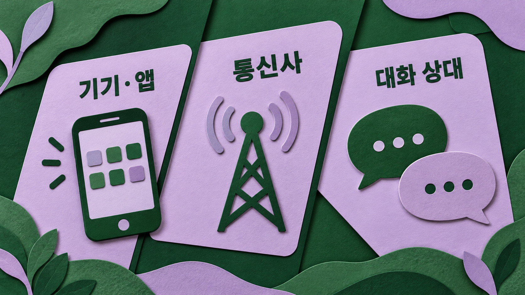 기기·앱과 통신사, 상대방 환경에 따라 사용 가능한 기능이 달라질 수 있어요. — AI 생성 예시