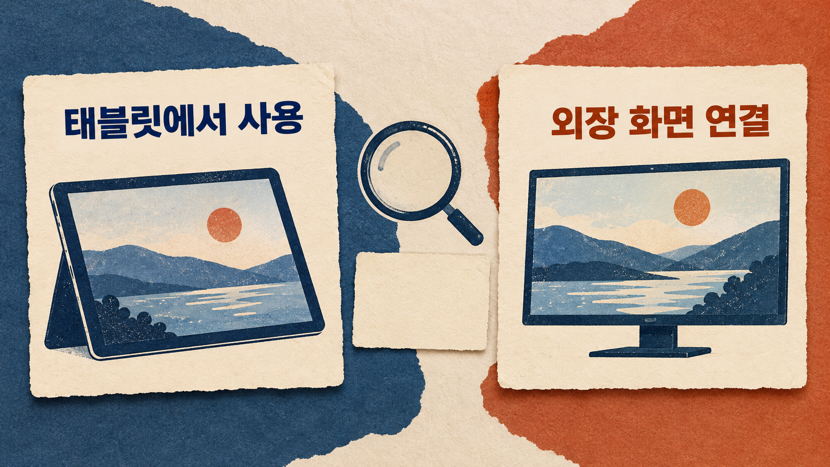태블릿에서의 사용과 외장 화면 연결을 별도 항목으로 확인해 보세요. — AI 생성 예시
